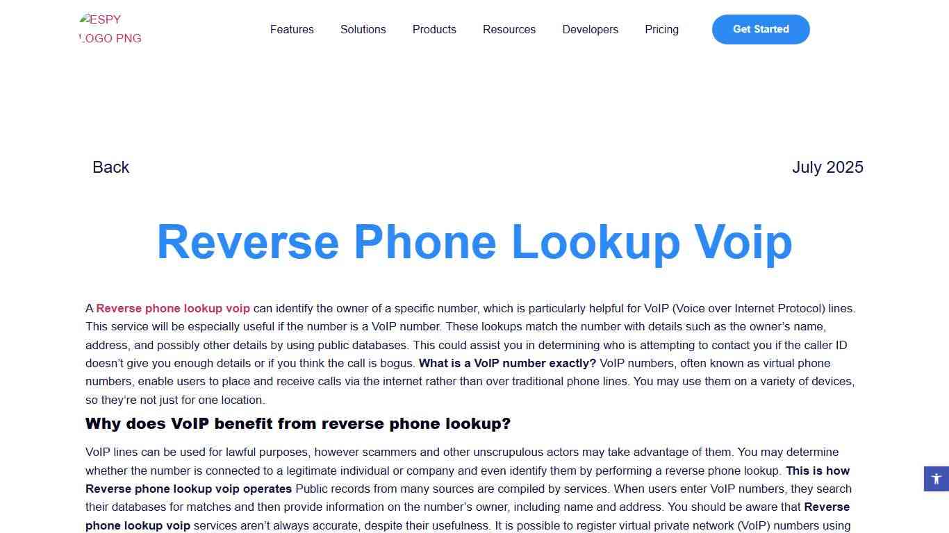 Reverse Phone Lookup Voip - Espysys.com